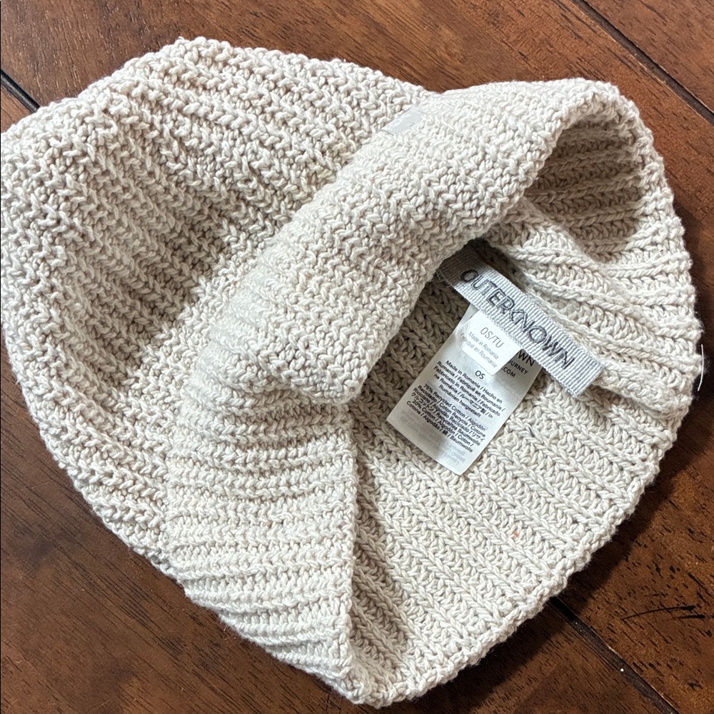 Outerknown Off-White Knit Beanie